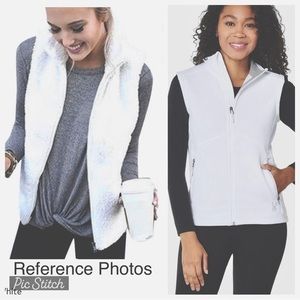 Evan Picone Zip Up Fleece Ivory Vest